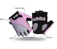 Women’s Padded Gym Gloves – Pink & Grey