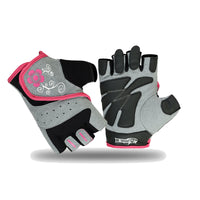 Women’s Padded Gym Gloves – Grey &  Pink