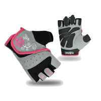 Women’s Padded Gym Gloves – Grey &  Pink