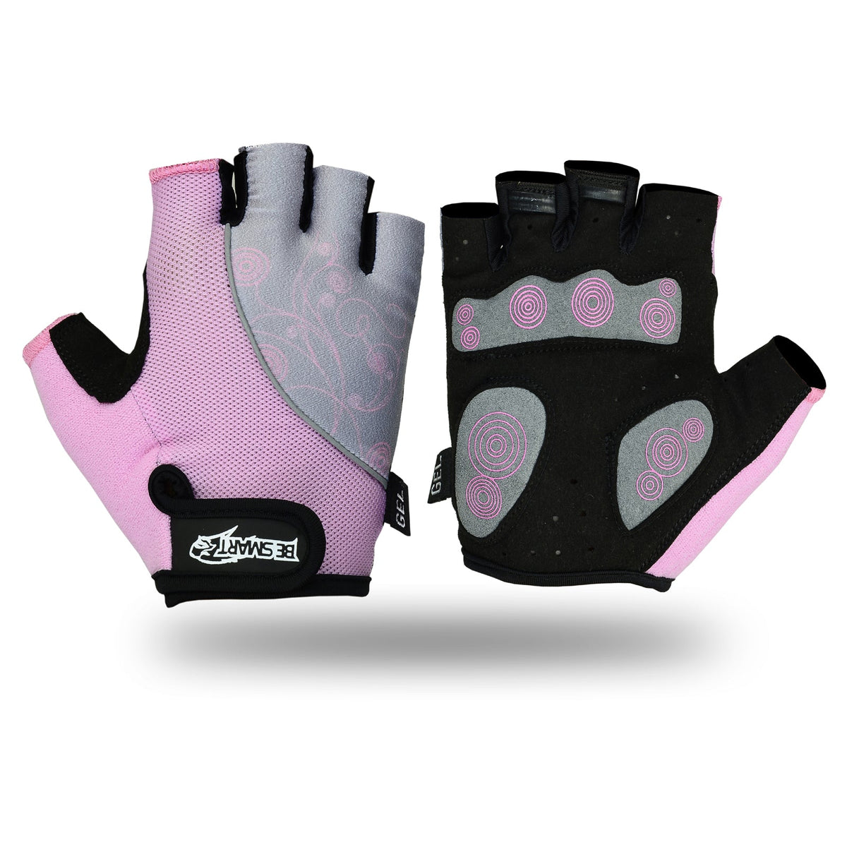 Women’s Padded Gym Gloves – Pink & Grey