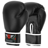 Black Boxing Training Gloves with White Trim