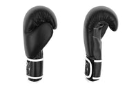 Black Boxing Training Gloves with White Trim