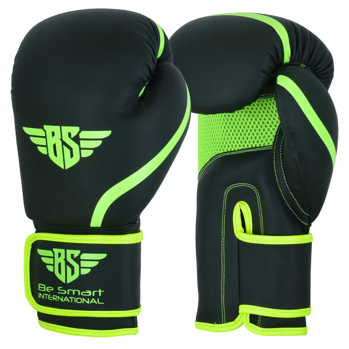 Boxing Training Gloves – Matte Black & Neon Green