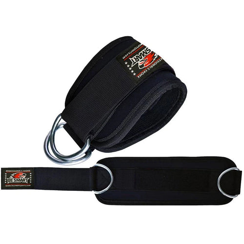 Be Smart Ankle Straps for Cable Machine – Padded D-Ring Gym Attachment
