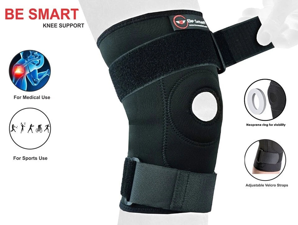 Be Smart Adjustable Knee Support Open Patella Stabilising Brace Sleeve Running Arthritis