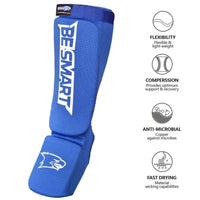 Be Smart MMA Shin Guards with Instep Protection Muay Thai & Kickboxing Shin Pads