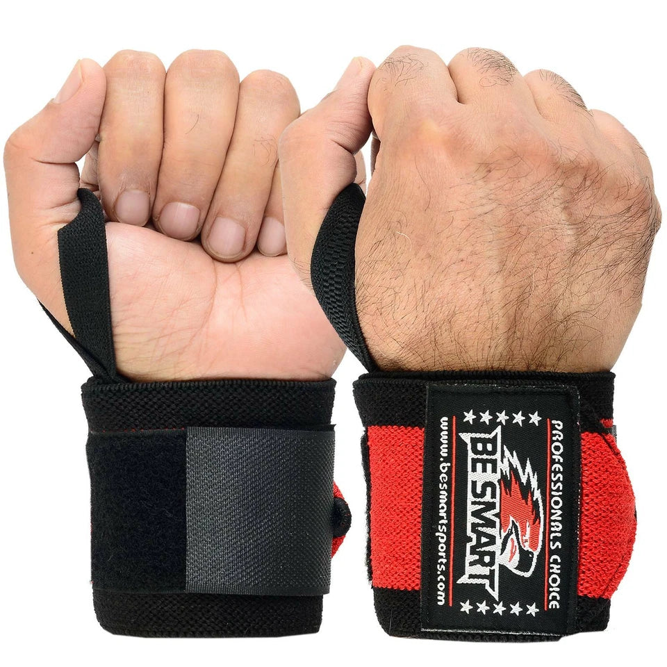 Be Smart 18" Weightlifting Wrist Wraps – Wrist Support for Powerlifting & Gym