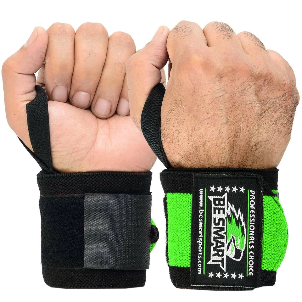 Be Smart 18" Weightlifting Wrist Wraps – Wrist Support for Powerlifting & Gym
