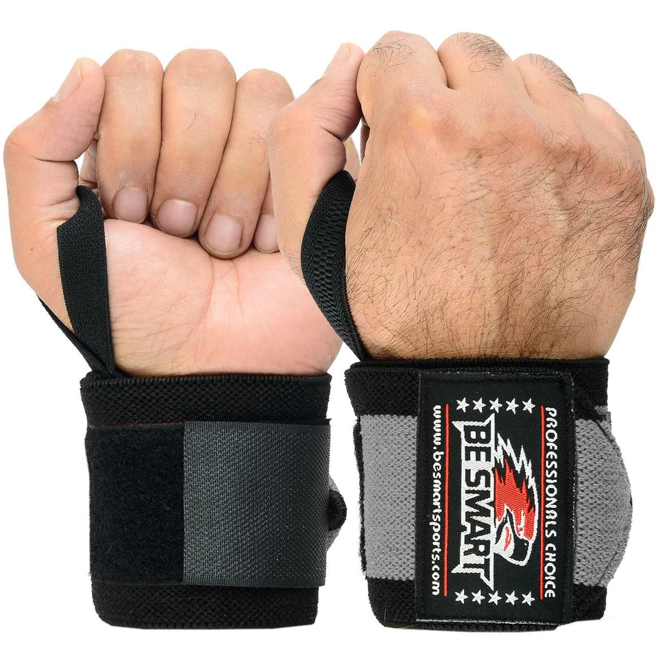 Be Smart 18" Weightlifting Wrist Wraps – Wrist Support for Powerlifting & Gym