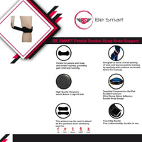 Be Smart Knee Patellar Tendon Support Strap – Adjustable Sports Knee Brace (Pair)