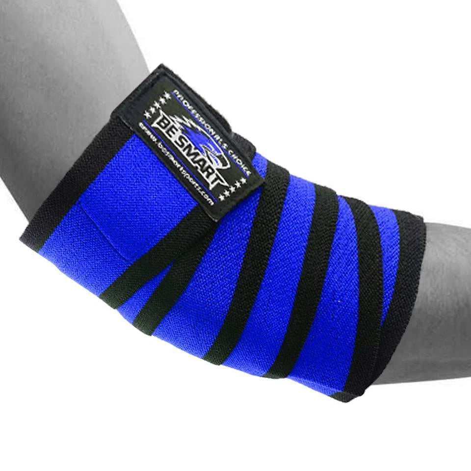 Be Smart Heavy Duty Elbow Wraps for Weightlifting, Powerlifting & Gym Training – Pair