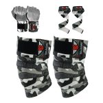 Knee wraps 3 pack set knee wrap + wrist wrap + bar strap